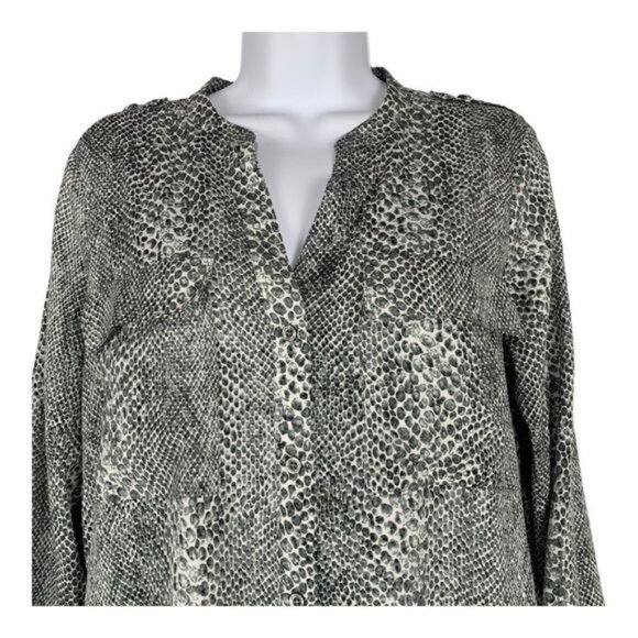 Calvin Klein Womens Snake Print Button-Front Blouse Size Small - Picture 2 of 5